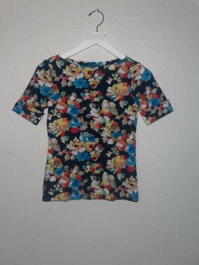 Lauren Ralph Lauren Floral Short-Sleeve Top - Black Multi